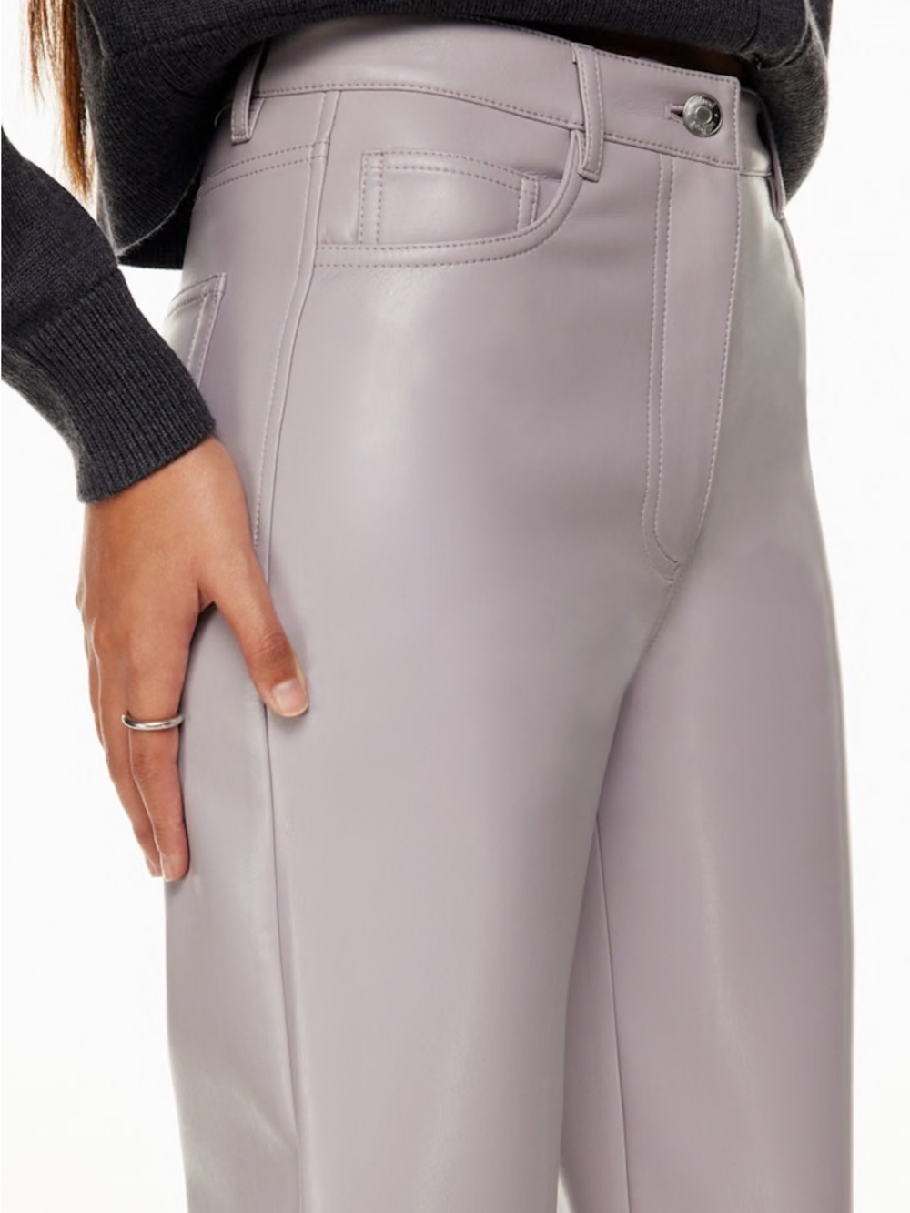 Aritzia Wilfred Melina Pant Vegan Leather High Rise Straight Leg - Picture 16 of 16